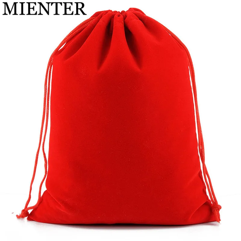 Wholesale Christmas Drawstring Cloth Bag 17*23 Cm Jewelry Red Gift