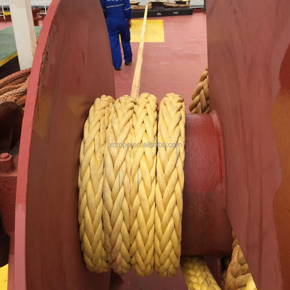 

80mm 12 strand kevlar uhmwpe mooring rope marine rope, Any