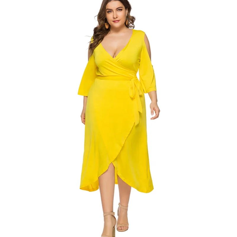 

Cold Shoulder Wrap Plus Size Maxi Dresses Women