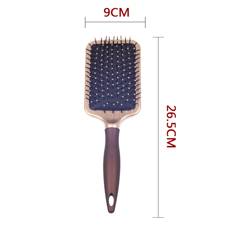 EUREKA 9594CEG-BR Large Square Paddle Cushion Hair Brush for All Hair Types Ball-Tip Nylon Pins Small Hairbrush