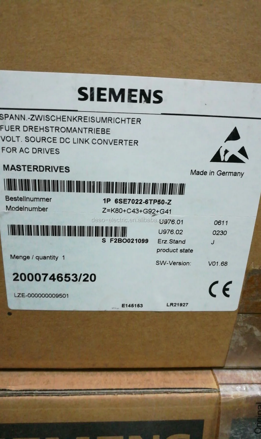 Details about   1PC Used Siemens inverter drive board 6SE7016-1EA84-1HF3 