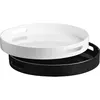 Hi-gloss Round White Wooden Power Coating Hotel Room Service Trays With Handle