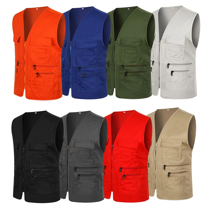 

Men's Multi Pockets Outdoor Vest waistcoat For Camping Photography Volunteer Promotional Advertising Vest Bib