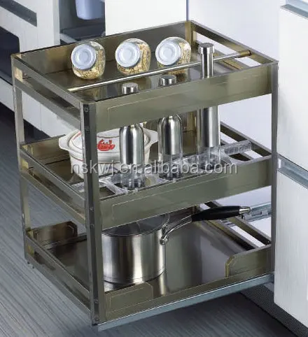 
Side Mount Aluminium Kitchen Cabinet Soft Close Pull Out Drawer Basket 