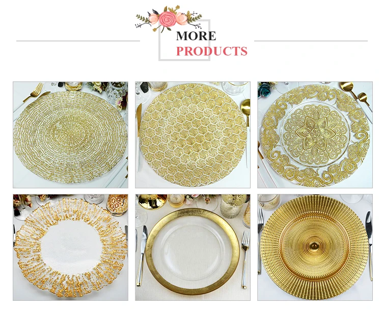 Round Colored Glass Charger Plates Wholesale Buy Decorative Glass