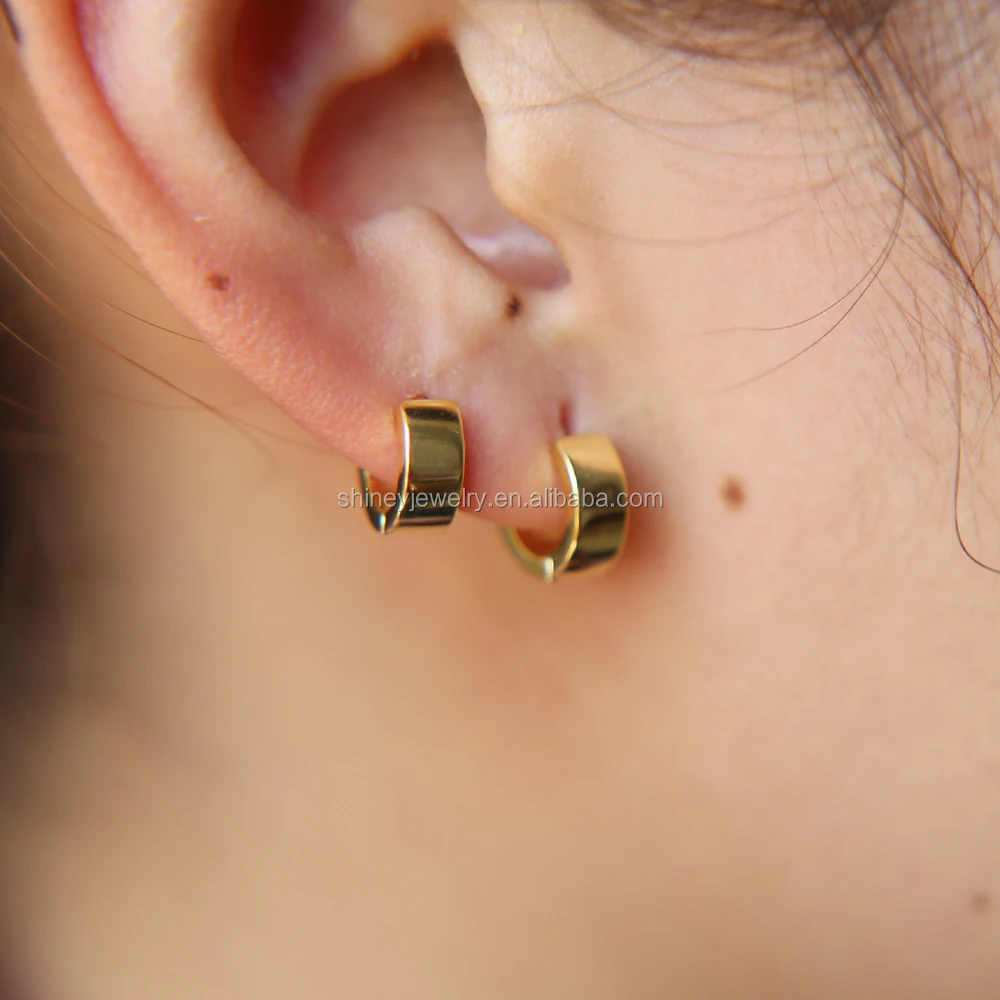 

6MM MINI hoop 925 sterling silver gold plated minimal delicate women girl classic higgie small hoop earring, Picture