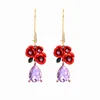 ed02048d Gold Plated Hook Designs Hot Sale Fashion Accessories Women Violet Teardrop Red Flora Earrings Fashionable