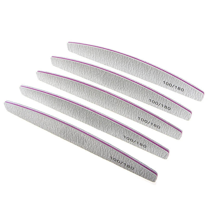 

Professional Medium Quality Sandpaper Nail Files Custom Double Side Disposable Nail File 100/180, Grey, white, black or custom color