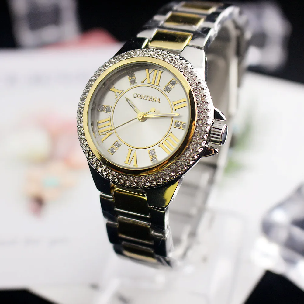 

2018 Rome shell surface diamond female watch band fashion female watch manufacturer waterproof, Rose gold