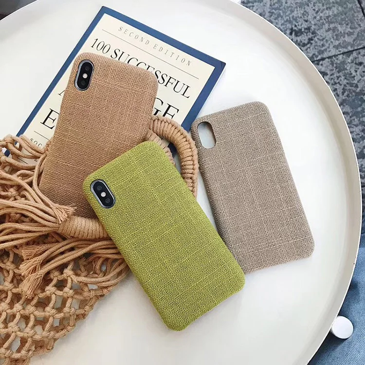 Blank Solid Color Fabric Cloth Mobile Case For Iphone 8Plus Xs Max