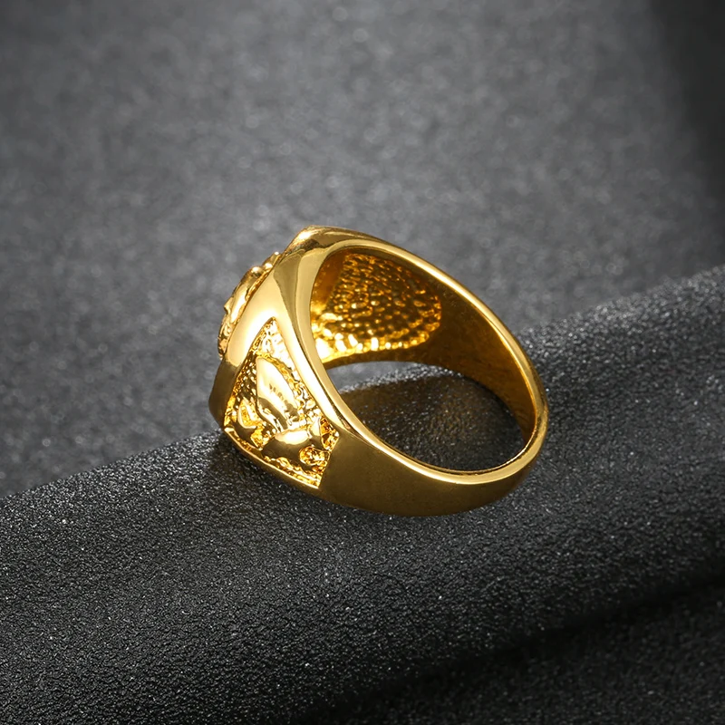 Joyería De Oro,Anillo De Oro Con Cabeza De León,Joyería Para Hombres