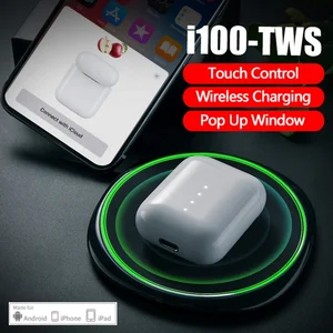 i100 TWS Ear Earbuds Stereo Sound Wireless Charging & Siri