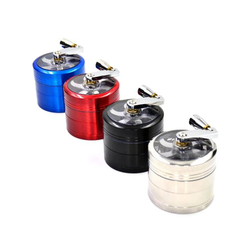63mm Mix Color 4 Piece Metal Aluminium Alloy Herb Grinder Crank