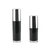 Wholesale OEM/ODM high quality Classical black acrylic cosmetic Airless Pump Bottle with SILVER caps with good price