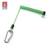 Elastic pu coating tool spring lanyard for diving with clip hook