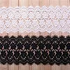24cm New fancy various colors elastic flower pattern guipure mesh border ivory scalloped lace trim for lingerie C265