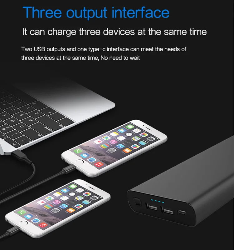 New 87w Pd Power Bank Usb C Input/output 26000mah 3port Portable