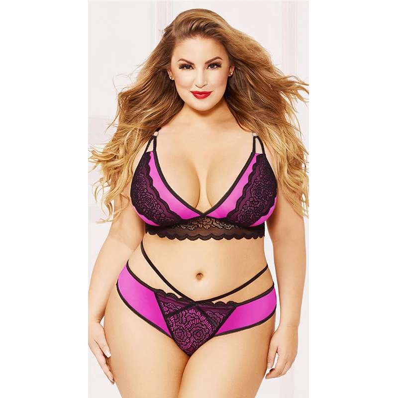 

Wholesale europefat girl sexy lace lingerie Big Size, Black,rose red