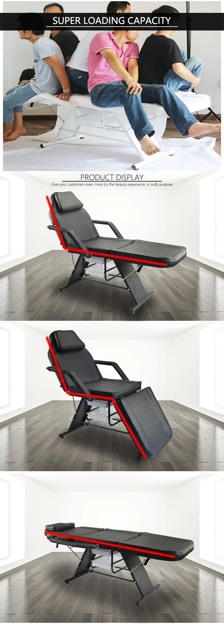 Wholesale professional bed black beauty beds for massage