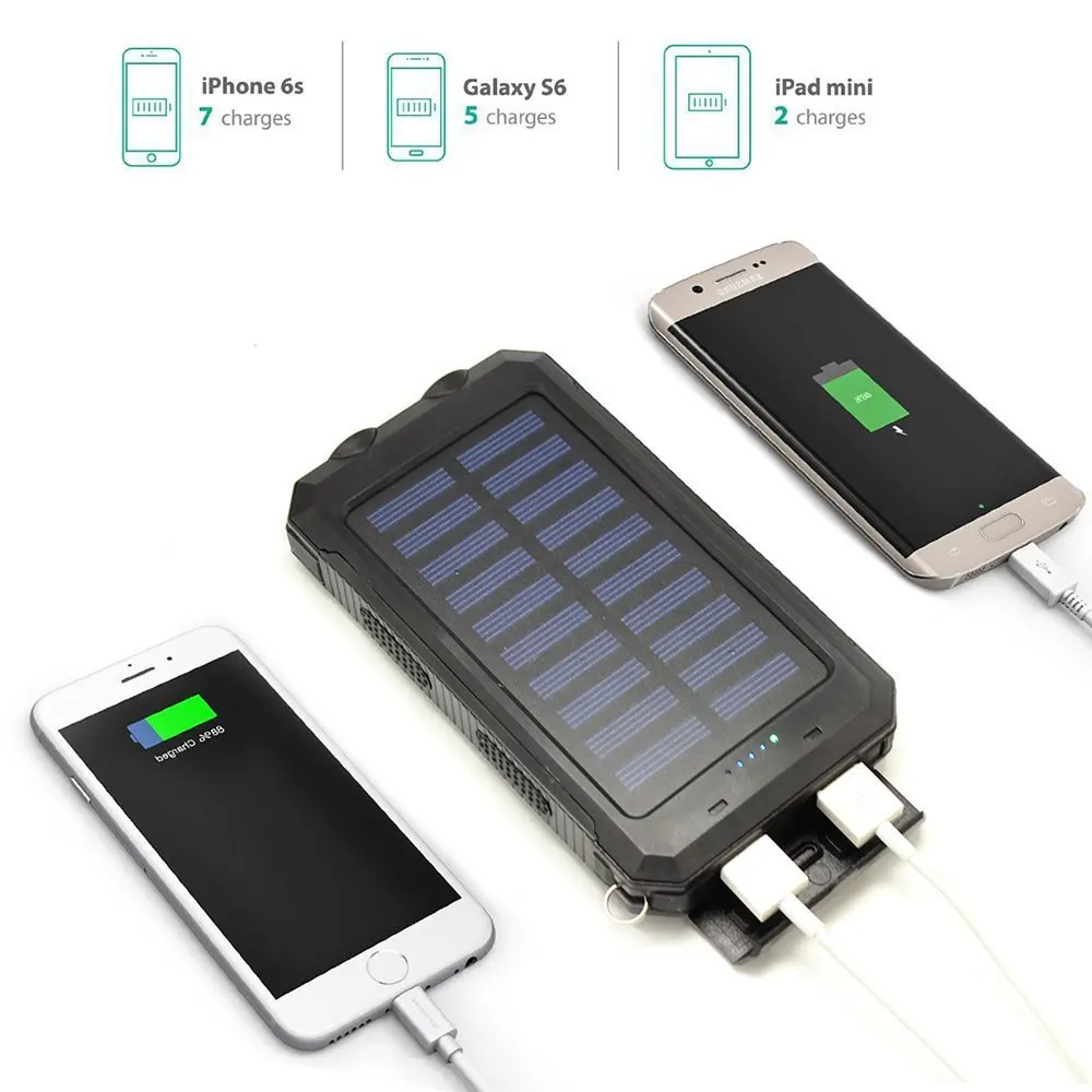 Led Camping Light Solar Powerbank 10000mah Portable Solar Power Bank