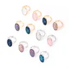 Korean version of popular hand jewelry temperament lady crystal cluster open ring fashion color frosted sequin ring