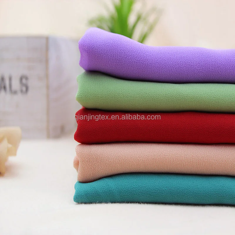 
Factory cheap price solid dyed high twisted polyester pearl chiffon fabric for long dress 