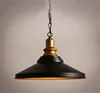 Retro loft industrial small iron black chandelier with individual art lampshade