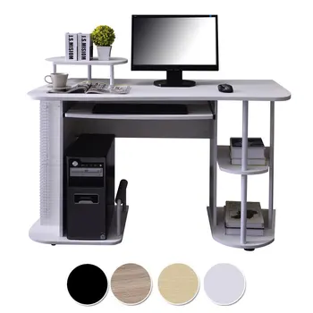 White Pc Workstation Wooden Computer Table Office Desk Hardware White Pc Workstation Wooden Computer Table Office Desk Hardware Parts