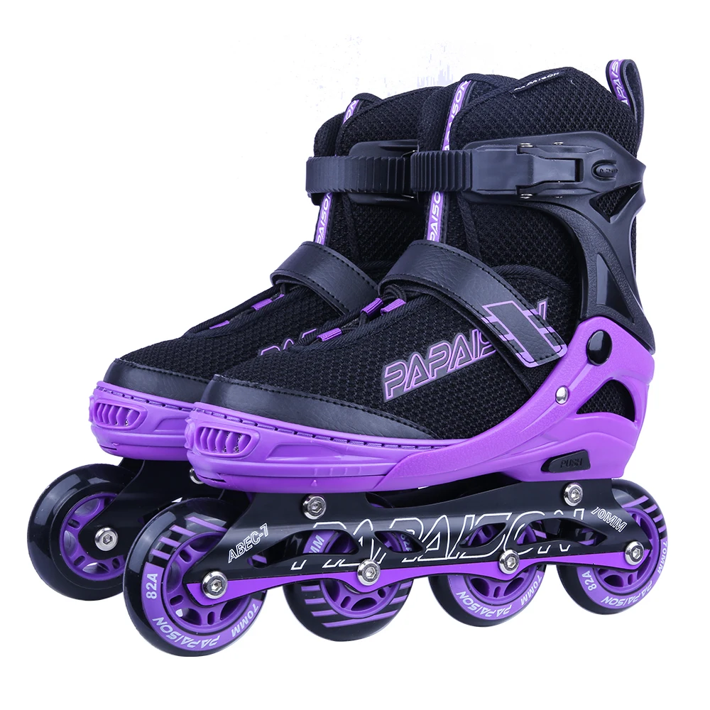 

2018 new model PU wheels Rollerblades speed inline skates roller skating shoes knitting material, Purpel, black, red