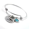 Exotic Style Titanium Steel Lettering Mirror Round Card Ring Couple Adjustable Bangle