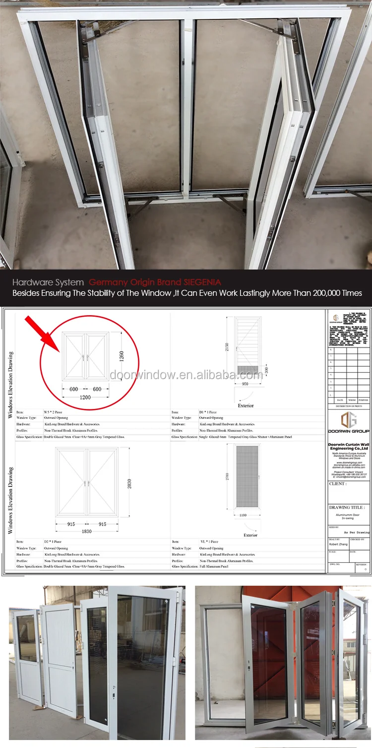 Customized Double Glazing Fully Tempered Reflective Glass Grey Tinted Outswing Aluminum Casement Window