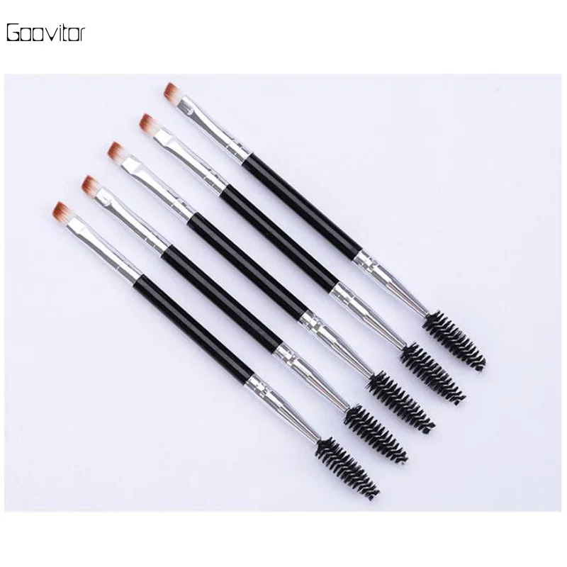 

Hot sale Makeup Tool Double Eyebrow Brush Angle brush and Eyebrow Comb Eyelash Brush Mascara
