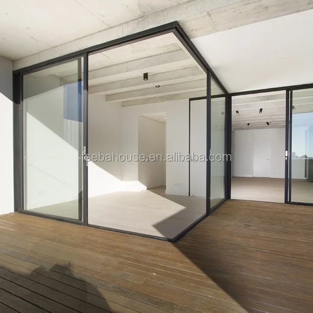 Modern Design Corner Sliding Door From Ebahouse Aluminium Frame