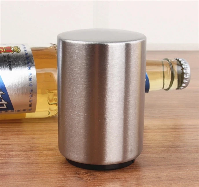 

Customized Beer Stainless Steel Easy Personalized Push Down Automatic Beer Opener, Silver