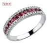 Manufacturer 18K White Gold Party Band Ring Three Roll Ring Sapphire Diamond Ring Fashion Jewellery