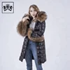 Customize long bubble jacket feather genuine down jacket