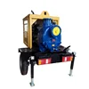 Mobile single stage diesel self priming dewatering pump with shield