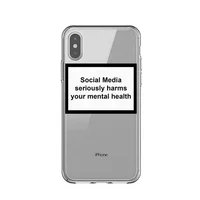 

Facebook Twitter Instagram Hot Sales Social Media Seriously Harms Your Mental Health Soft Phone Case Cover for IPhone X