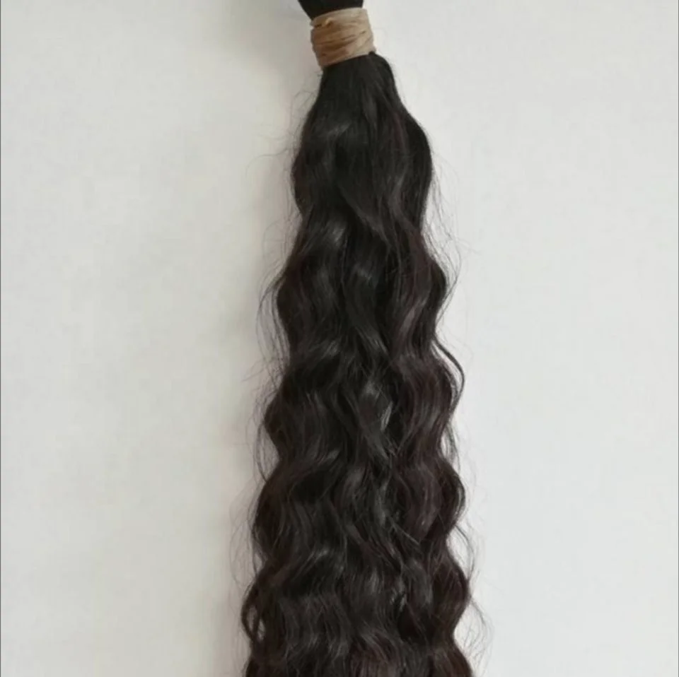 

Kinky Curl Style and Hair Material human hair bulk bundles, 100% natural black color