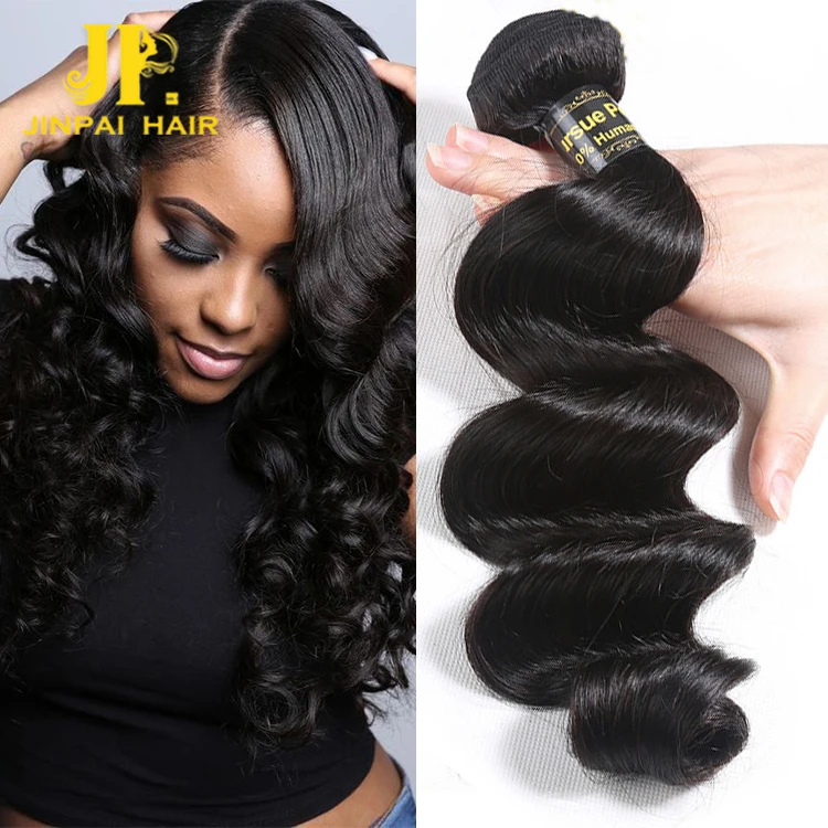 

3pieces/set Deep Loose Wave 9A Virgin Remy Human Hair Extensions, wholesale 100% Full Cuticle Mink Brazilian Hair, Natural color,close to color 1b