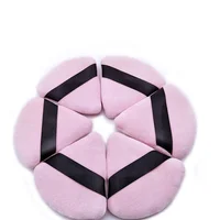

New Design Triangle shape Cosmetic Cotton Makeup foundation sponge powder puff with ribbon for loose