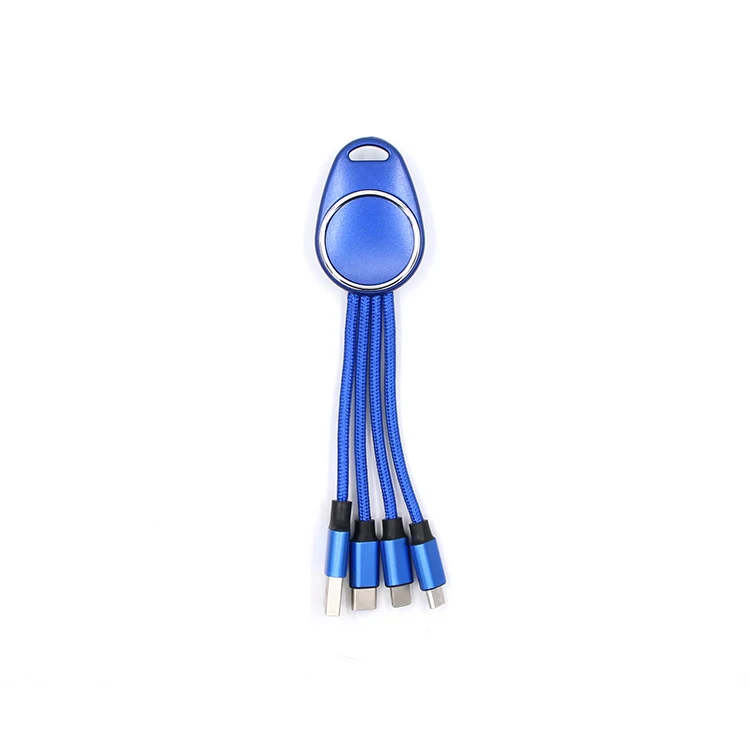 3 In 1 keychain USB Cable For iphone Lighting Cable for IOS for Android for type c quick charge