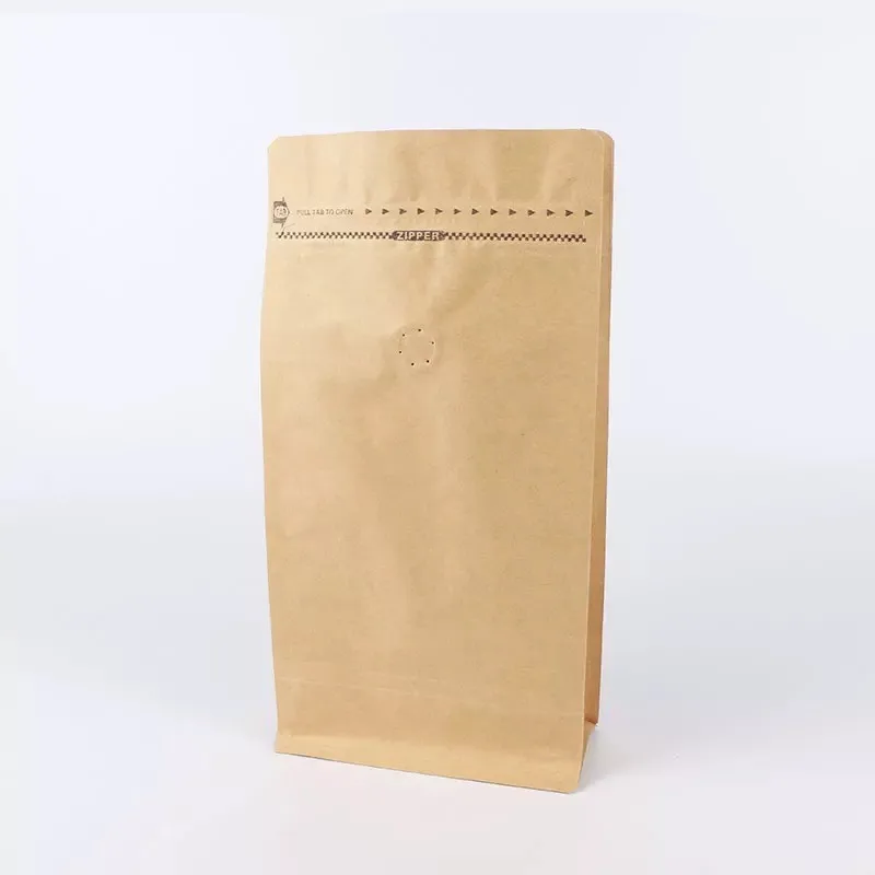 Box Bottom 250g 500g 1kg Kraft Paper Coffee Bags With Valve - Buy Kraft