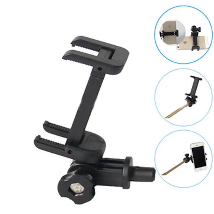 

Smilin mini foldable cell phone clip mount tripod holder with adapter for monopod and camera mount, Black