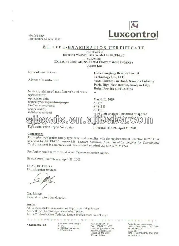 SANJ professional and top 1100cc jet ski with good price