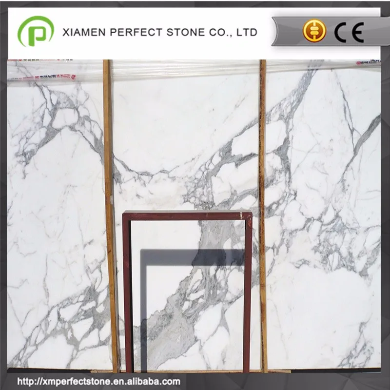 White Statuario Marble Slab Interior Toilet Or Wall Stone To Veneer ...