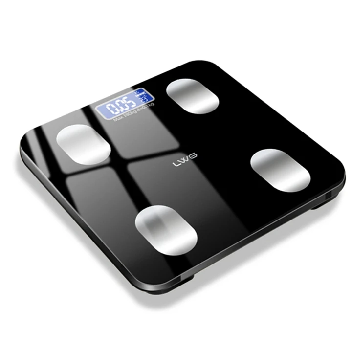 

lwg BMI LCD electronic glass bathroom digital personal smart scales body fat scale, Customizable