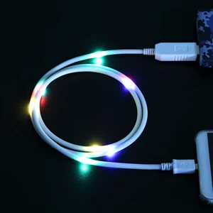 LED Voice Control Micro USB to iPhone Charging Cable 5V2.1A