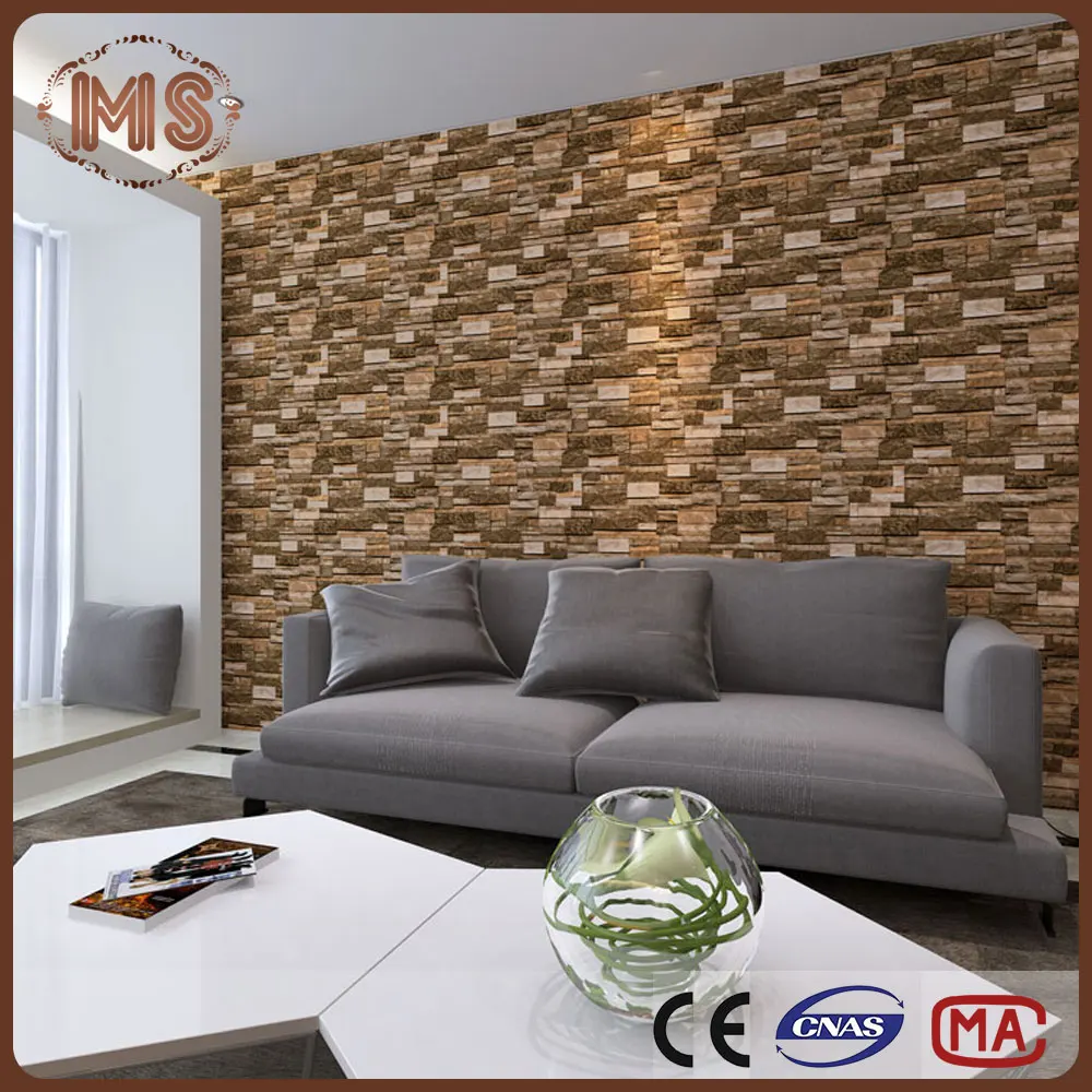 3D Bata Batu PVC Busa Wallpaper Indah Warna 3D Panel Dinding
