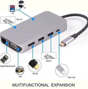 10 1 USB C Hub 4K HDMI VGA & 100W Power Delivery